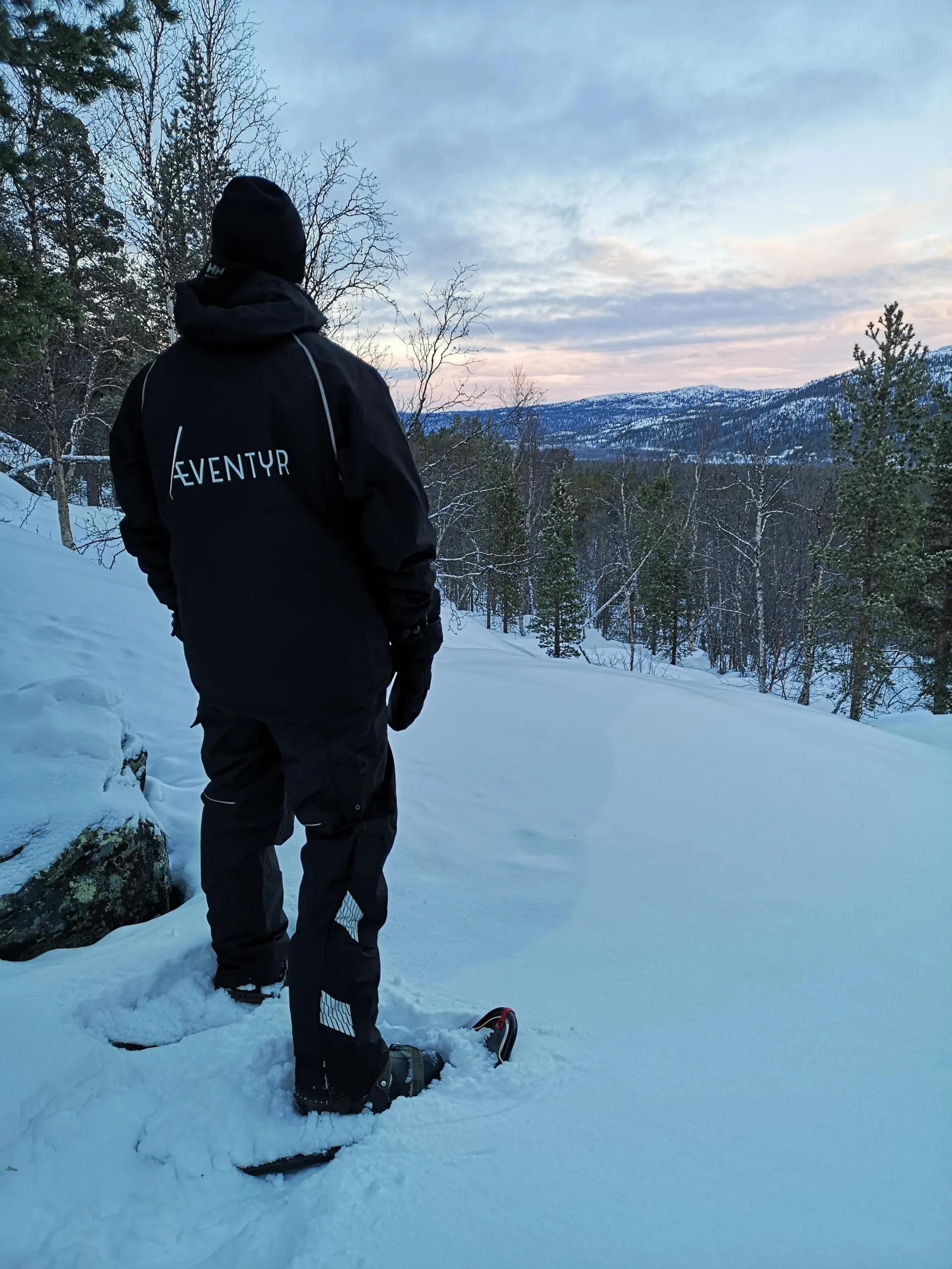 Snowshoe hike in deep Arctic snow